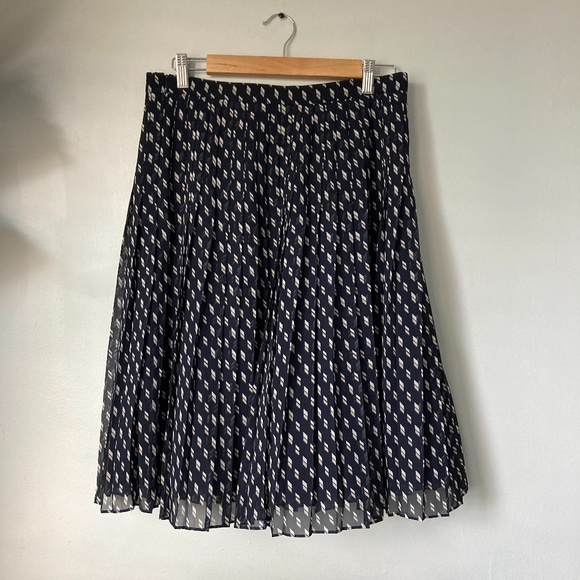Ann Taylor Dresses & Skirts - Lovely Ann Taylor Navy and White Pleated Skirt